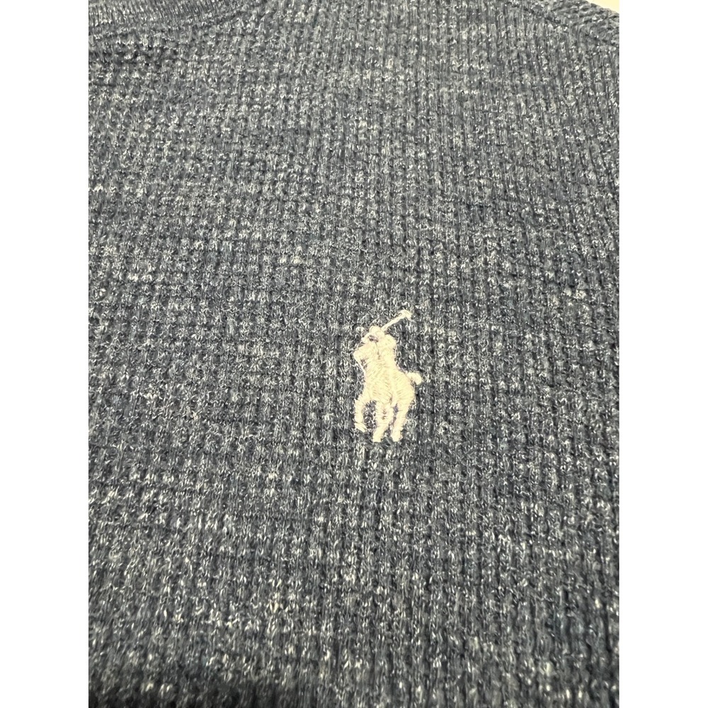 Polo Ralph Lauren Waffle Knit Thermal Mens Small Blue Pony Logo Shirt E06 - Picture 7 of 7